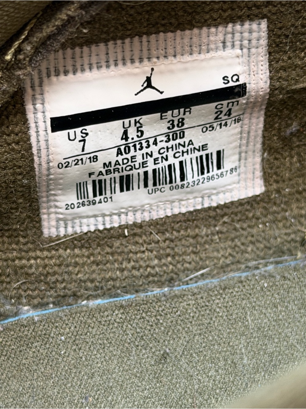 Nike Air Jordan 1 Low Lifted Olive Canvas Women's 7 / Men's 5.5 - Picture 6 of 8
